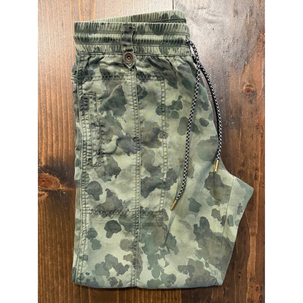 Anthropologie Camo Joggers Green Camouflage Drawstring Cargo Pants Womens Medium